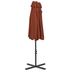 vidaXL Garden Parasol with Aluminium Pole 460x270 cm Terracotta