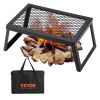 VEVOR Folding Campfire Grill, Heavy Duty Steel Mesh Grate, 18" Portable Camping Grates Over Fire Pit