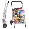 VEVOR Folding Shopping Cart, 110 lbs Max Load Capacity, Grocery Utility Cart with Rolling Swivel Wheels