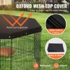 VEVOR Dog Playpen, 8 Panels Foldable Metal Dog Exercise Pen with Top Cover, 24" H Pet Fence Puppy Crate Kennel with Ground Stakes