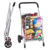 VEVOR Folding Shopping Cart, 110 lbs Max Load Capacity, Grocery Utility Cart with Rolling Swivel Wheels