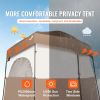 VEVOR Camping Shower Tent, 83" x 42" x 83" 2 Rooms Oversize Outdoor Portable Shelter, Privacy Tent with Detachable Top, Pockets