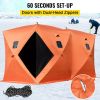 VEVOR 8 Person Ice Fishing Shelter, Pop-Up Portable Insulated Ice Fishing Tent, Waterproof Oxford Fabric Orange