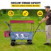 VEVOR Extra Large Collapsible Garden Cart with Removable Canopy, Folding Wagon Utility Carts with Wheels and Rear Storage, Wagon Cart for Garden