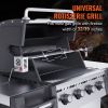 VEVOR Universal Grill Rotisserie Kit for Grills, Electric BBQ Grill with 110V 9W Motor, Stainless Steel Automatic Grilling Kit