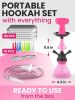 Hookah set with everything Pink Hookah Set 2 Hose Hookah LilOne 12' Pink Mini Hookah 2 Hose Hookah Set with 50x Foil Big Silicone Bowl 10x Tips 2x Mou