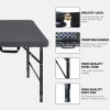 4ft Portable Folding Table Indoor&Outdoor Maximum Weight 135KG Foldable Table for Camping Black