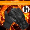 Electric Heated Gloves USB Plug Touchscreen Thermal Gloves Leather Windproof Winter Hands Warmer Unisex