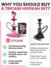 Hookah set with everything Pink Hookah Set 2 Hose Hookah LilOne 12' Pink Mini Hookah 2 Hose Hookah Set with 50x Foil Big Silicone Bowl 10x Tips 2x Mou