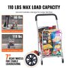 VEVOR Folding Shopping Cart, 110 lbs Max Load Capacity, Grocery Utility Cart with Rolling Swivel Wheels