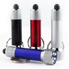 Mini Keychain Light Emergency Night Light Camping Flashlight Portable LED Torch Aluminum Keyring (Color: Blue)