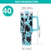 40oz 5D cowprint Insulated Tumbler With Handle And Straw Lid Portable Large Capacity water bottle, Heat preservation