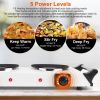 2000W Electric Dual Burner Portable Coil Heating Hot Plate Stove Countertop RV Hotplate with 5 Temperature Adjustments Portable Handles