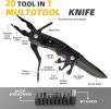 Pocket Knife 9 in1 Multi-tool Tactical Knife with Blade Saw Pliers Screwdriver Bottle Opener Full Stainless Steel Folding Knife