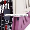 Plastic Cat & Dog Carrier Cage with Chrome Door Portable Pet Box Airline Approved, Medium, Blue/Red