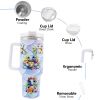 1pc 40oz Water Bottles,5D Little Turtle Series Tumbler,Large Capacity Stainless Steel Tumbler Insulation Cup With Lid And Straw For Women,Camping